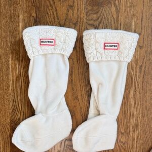Hunter Off-White Knit Cuff Socks